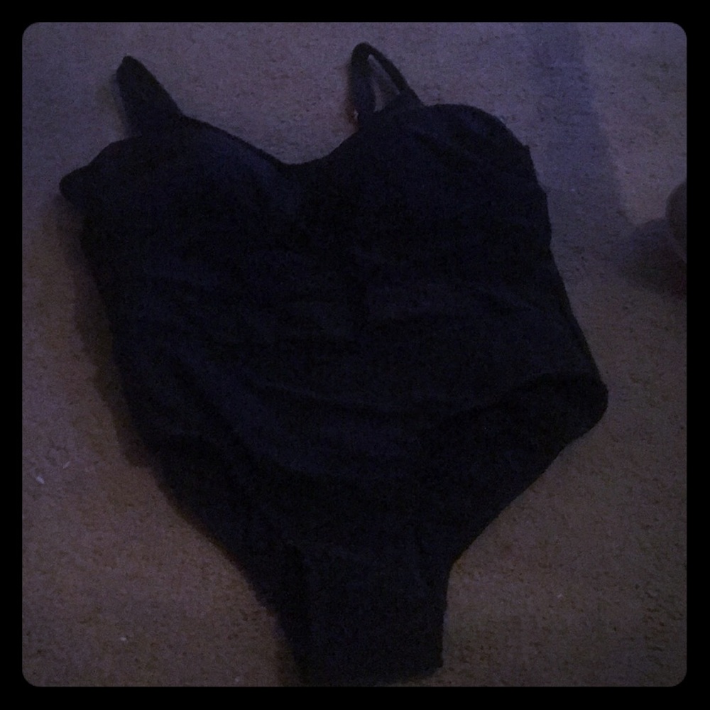 One piece sheer midsection bathing suit
